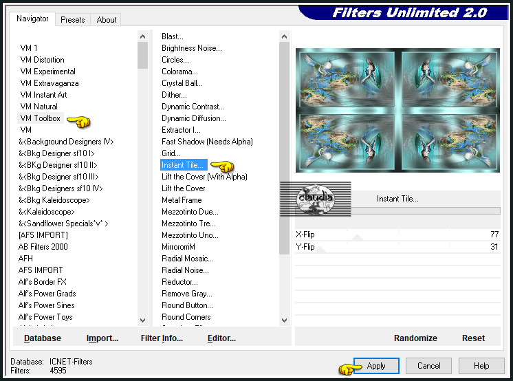 Effecten - Insteekfilters - <I.C.NET Software> - Filters Unlimited 2.0 - VM Toolbox - Instant Tile