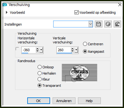 Effecten - Afbeeldingseffecten - Verschuiving