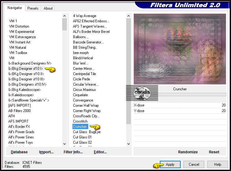 Effecten - Insteekfilters - <I.C.NET Software> - Filters Unlimited 2.0 - &<Bkg Designer sf10 I> - Cruncher