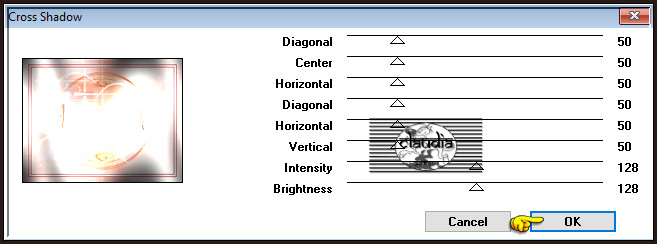 Effecten - Insteekfilters - Graphics Plus - Cross Shadow :