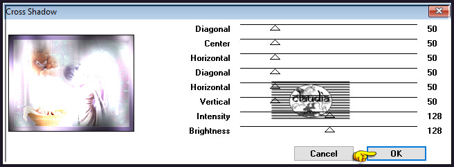 Effecten - Insteekfilters - Graphics Plus - Cross Shadow :