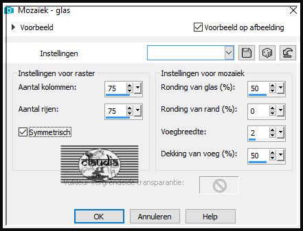 Effecten - Textuureffecten - Mozaïek - glas