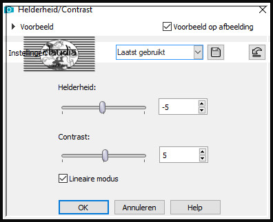 Aanpassen - Helderheid en contrast - Helderheid/Contrast