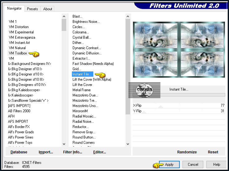 Effecten - Insteekfilters - <I.C.NET Software> - Filters Unlimited 2.0 - VM Toolbox - Instant Tile