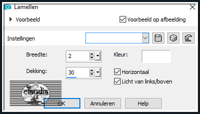 Effecten - Textuureffecten - Lamellen