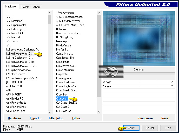 Effecten - Insteekfilters - <I.C.NET Software> - Filters Unlimited 2.0 - &<Bkg Designer sf10 I> - Cruncher