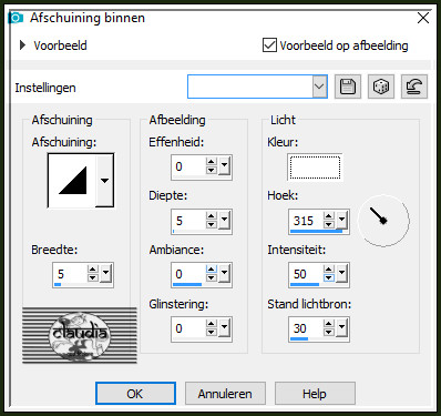 Effecten - 3D-Effecten - Afschuining binnen