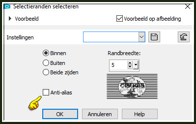 Selecties - Wijzigen - Selectieranden selecteren