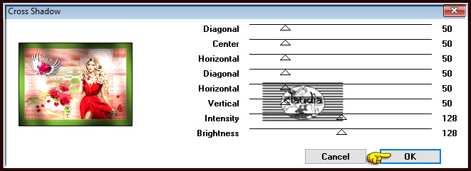 Effecten - Insteekfilters - Graphics Plus - Cross Shadow :