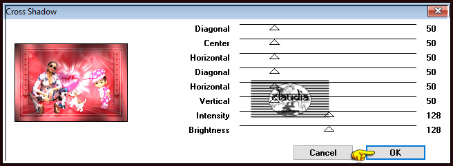 Effecten - Insteekfilters - Graphics Plus - Cross Shadow