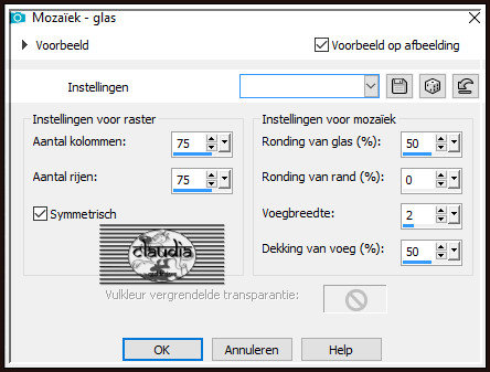 Effecten - Textuureffecten - Mozaïek - glas :