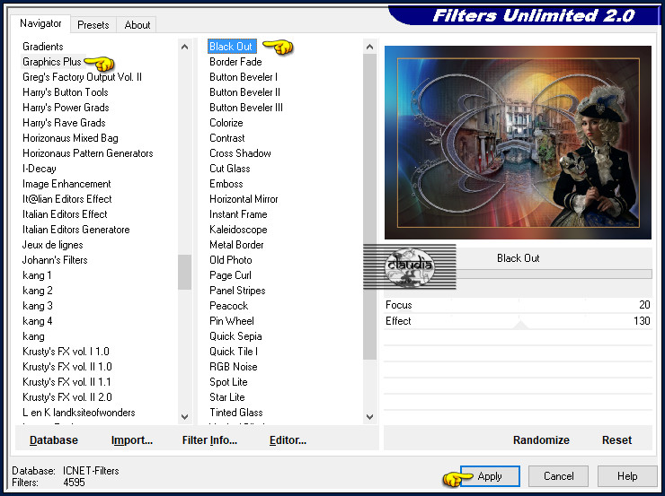 Effecten - Insteekfilters - <I.C.NET Software> - Filters Unlimited 2.0 - Graphics Plus - Black Out