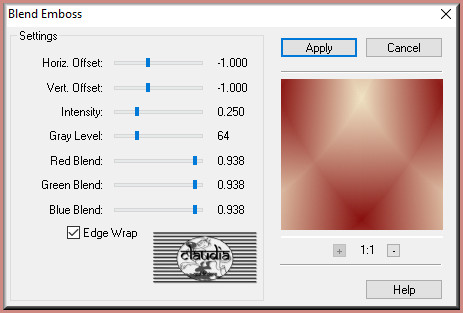 Effecten - Insteekfilters - FM Tile Tools - Blend Emboss