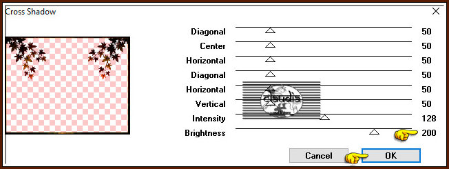 Effecten - Insteekfilters - Graphics Plus - Cross Shadow