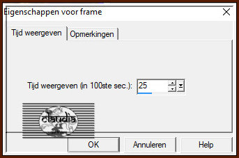 Animatie - Eigenschappen voor frame 