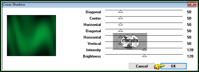 Effecten - Insteekfilters - Graphics Plus - Cross Shadow :