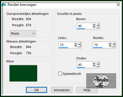 Afbeelding - Randen toevoegen : Kleur = 1ste kleur