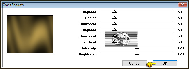 Effecten - Insteekfilters - Graphics Plus - Cross Shadow :