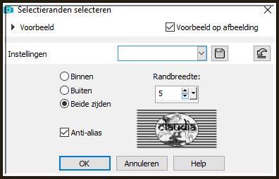 Selecties - Wijzigen - Selectieranden selecteren :