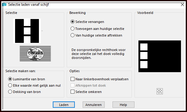 Selecties - Selectie laden/opslaan - Selectie laden vanaf schijf : ausw_CG-tut1014