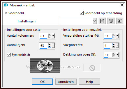 Effecten - Textuureffecten - Mozaïek-antiek