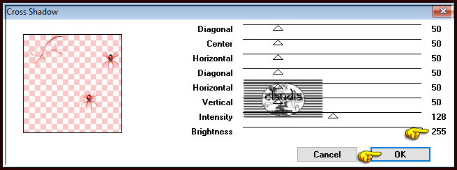 Effecten - Insteekfilters - Graphics Plus - Cross Shadow