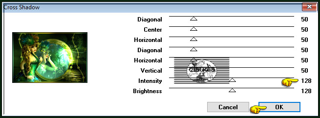 Effecten - Insteekfilters - Graphics Plus - Cross Shadow