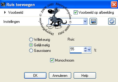 Aanpassen - Ruis toevoegen/verwijderen - Ruis Toevoegen