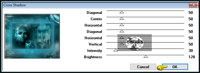 Effecten - Insteekfilters - Graphics Plus - Cross Shadow :