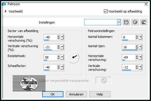 Effecten - Reflectie-effecten - Patroon :