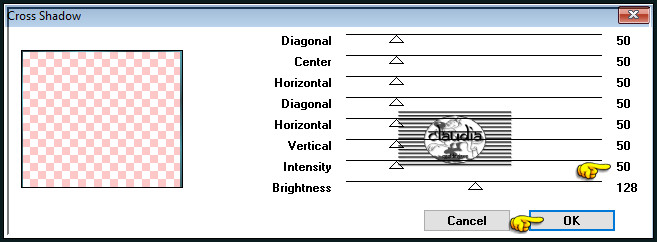 Effecten - Insteekfilters - Graphics Plus - Cross Shadow :