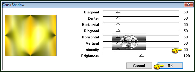 Effecten - Insteekfilters - Graphics Plus - Cross Shadow