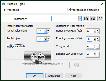 Effecten - Textuureffecten - Mozaïek - glas