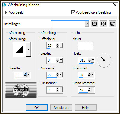 Effecten - 3D-Effecten - Afschuining binnen