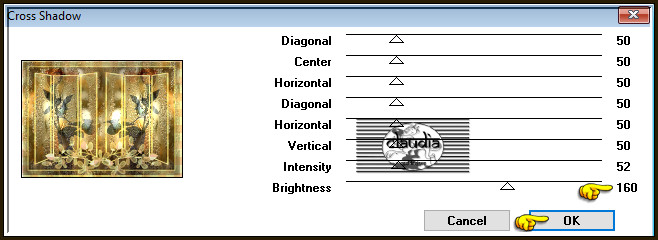 Effecten - Insteekfilters - Graphics Plus - Cross Shadow