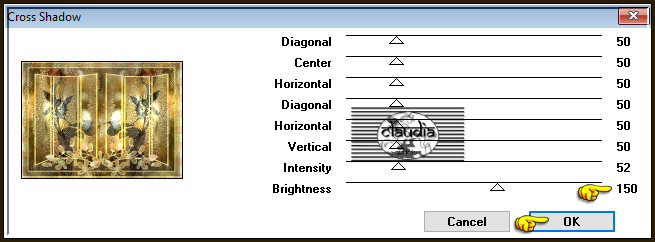 Effecten - Insteekfilters - Graphics Plus - Cross Shadow