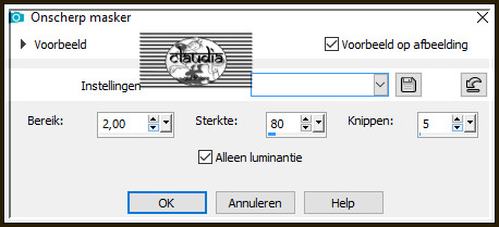Aanpassen - Scherpte - Onscherp masker