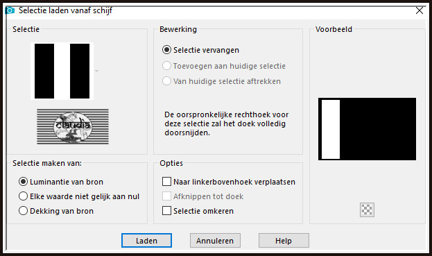 Selecties - Selectie laden/opslaan - Selectie laden vanaf schijf : ausw_CG-tut882