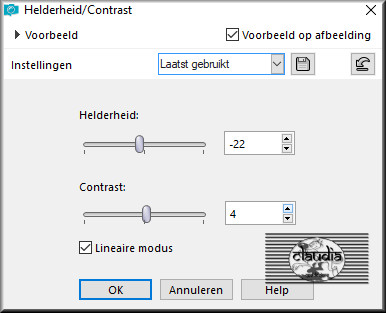 Aanpassen - Helderheid en contrast - Helderheid/Contrast