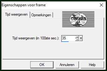 Animatie - Eigenschappen voor frame