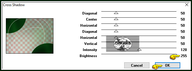 Effecten - Insteekfilters - Graphics Plus - Cross Shadow