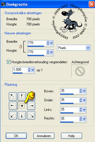 Afbeelding - Doekgrootte
