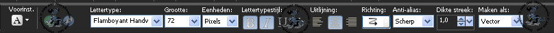 Dit zijn de instellingen voor het font om te gebruiken