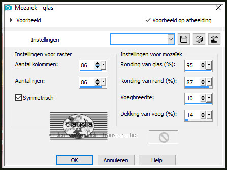 Effecten - Textuureffecten - Mozaïek - glas