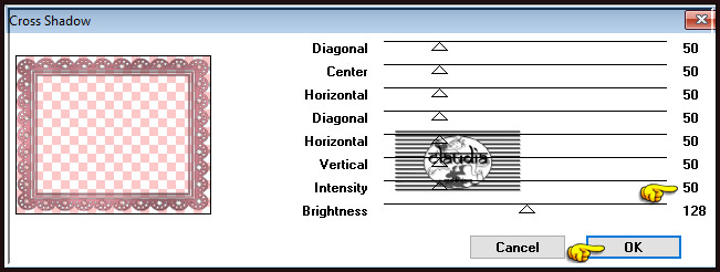 Effecten - Insteekfilters - Graphics Plus - Cross Shadow