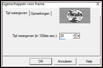 Animatie - Eigenschappen voor frame