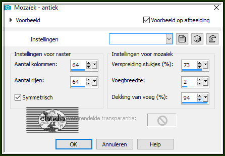 Effecten - Textuureffecten - Mozaïek - antiek