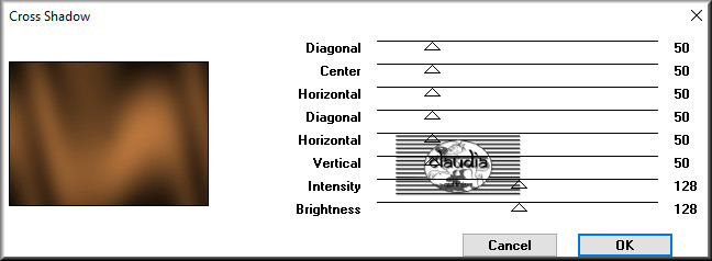 Effecten - Insteekfilters - Graphics Plus - Cross Shadow