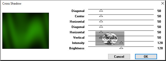 Effecten - Insteekfilters - Graphics Plus - Cross Shadow 