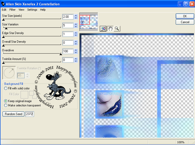 Instellingen filter Xenofex 2